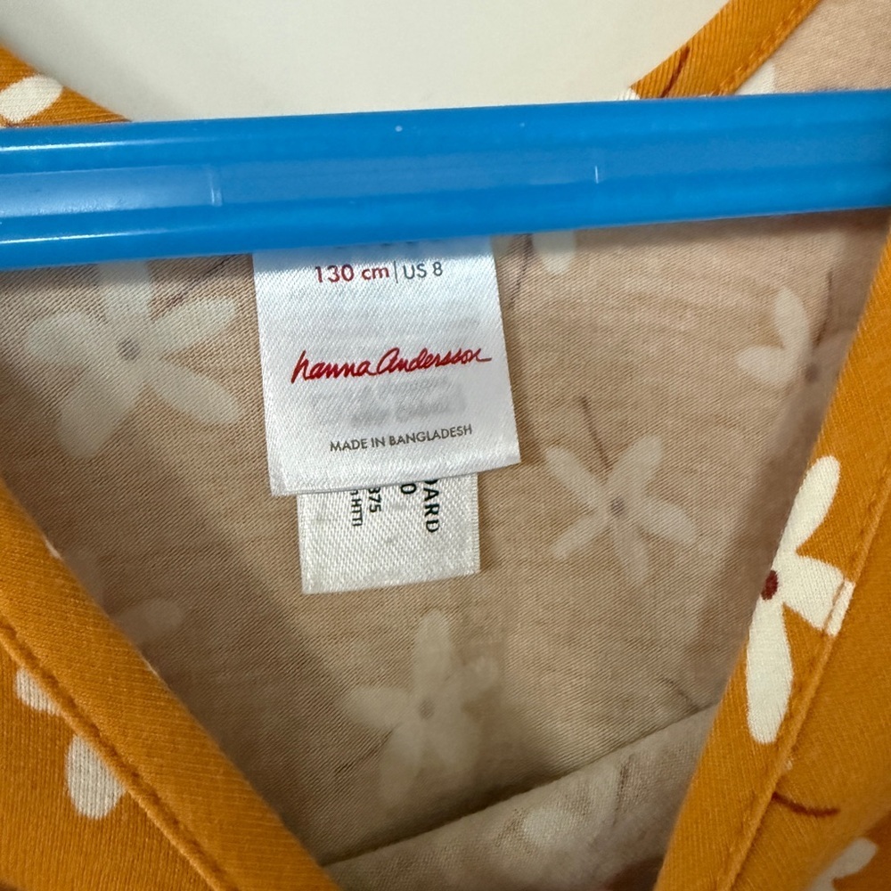 Hanna Andersson Floral Mustard Kids Dress - Picture 2 of 2